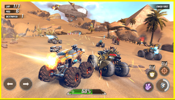 Đường đua đầy kịch tính trong Race: Rocket Arena Car Extreme MOD APK