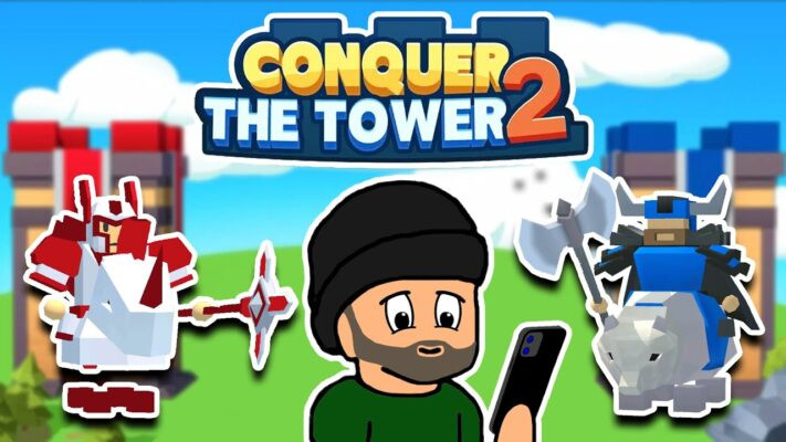 Cảnh chiến đấu giữa các tháp trong môi trường game 3D sinh động