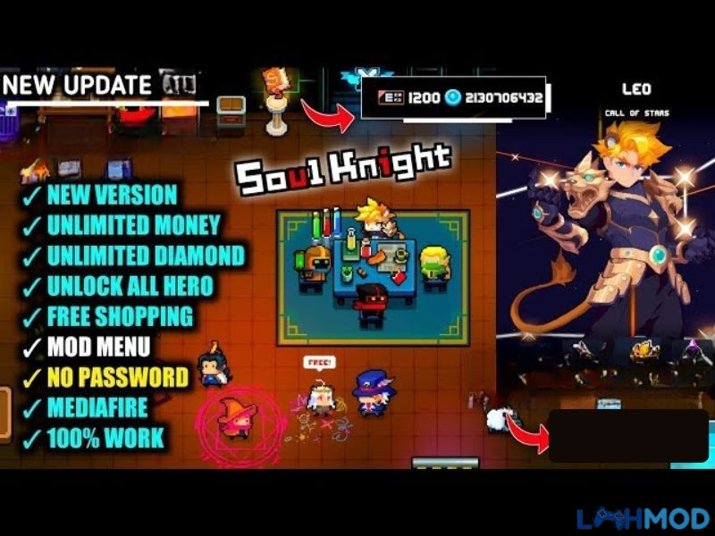 Các tính năng MOD hấp dẫn của Soul Knight MOD APK