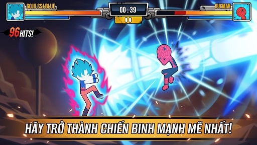 Hình ảnh chiến binh gậy đang tích tụ năng lượng, minh họa cho MOD vô hạn tiền và năng lượng