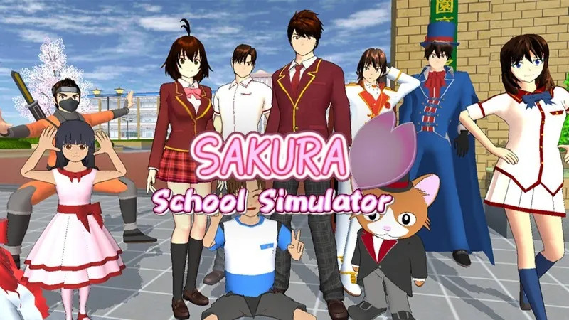 Sakura School Simulator APK với khung cảnh trường học Nhật Bản
